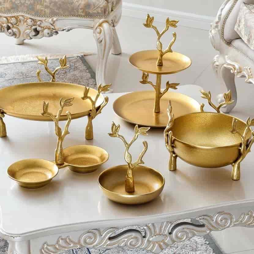 سرویس پنج پارچه گلبرگ طلایی